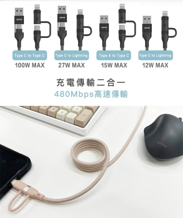 ASPOR 四合一磁吸快充線：圖片 3